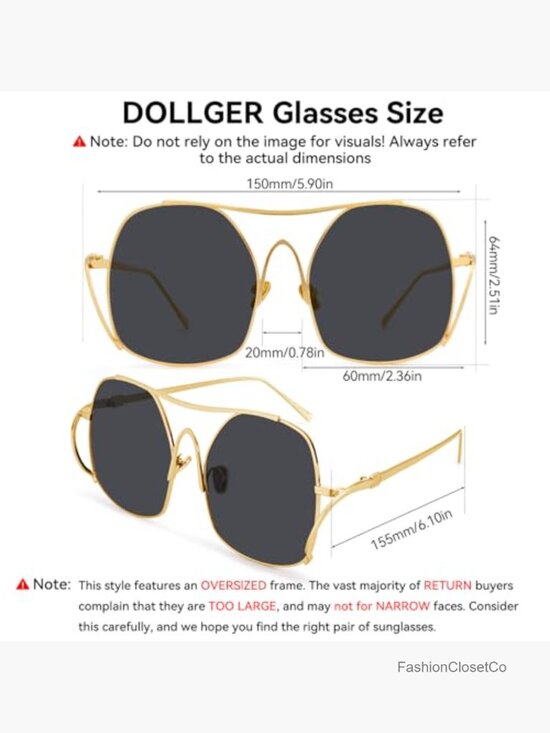 Oversized Aviator Sunglasses Metal Frame Square Punk Retro UV400 Protection main image 6